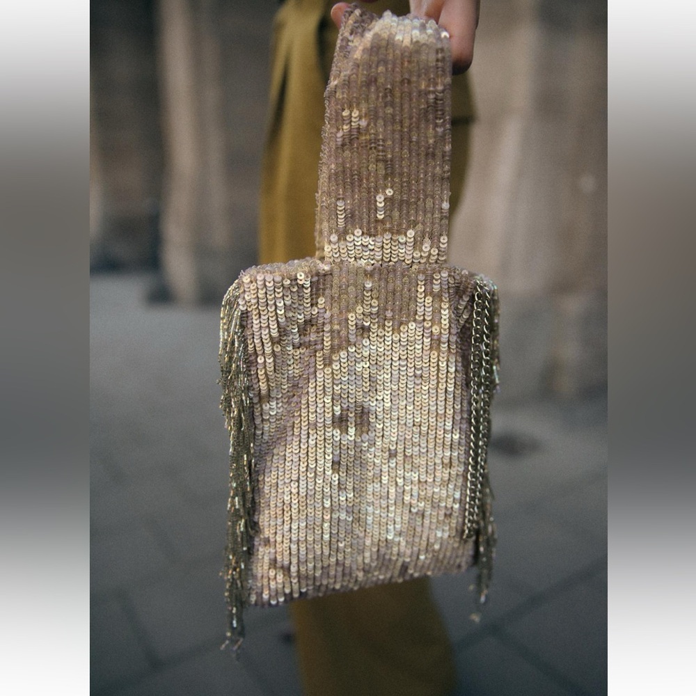 Zara Gold Sequin Clutch